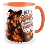 Kubek pomarańczowy na HALLOWEEN Bez kawy zmieniam się w wiedźmę