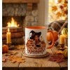 Kubek pomarańczowy na HALLOWEEN Jesieniara dynia jesień Wiedźma