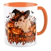 Kubek pomarańczowy na HALLOWEEN Wiedźma czarownica dynia nietoperz