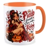 Kubek pomarańczowy na HALLOWEEN Piekło dzwoniło chcą swoją Królową