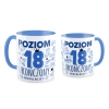 Kubek niebieski na URODZINY Poziom 18 ukończony Osiemnastka