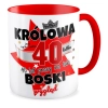 Kubek czerwony na URODZINY 40 lat pracy na taki boski wygląd Czterdziestka
