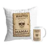 Zestaw poduszka + kubek na DZIEŃ MATKI Wanted Mama psychopatka
