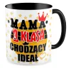 Kubek czarny na DZIEŃ MATKI Mama 1 klasa chodzący ideał