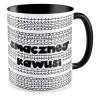 Kubek czarny UKRYTY PRZEKAZ Smacznej kawusi