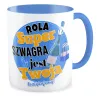 Kubek niebieski ŚLUBNY weselny Rola super Szwagra jest Twoja Dziękujemy