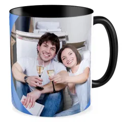 FOTO Kubek czarny 330ml WALENTYNKI