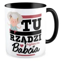 Kubek czarny dla BABCI tu rządzi najlepsza Babcia