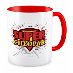 Kubek czerwony na DZIEŃ CHŁOPAKA Super Chłopak