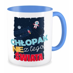 Kubek niebieski na DZIEŃ CHŁOPAKA Chłopak nie z tego świata