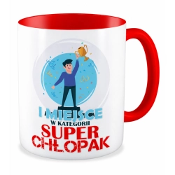 Kubek czerwony na DZIEŃ CHŁOPAKA I miejsce w kategorii Super Chłopak