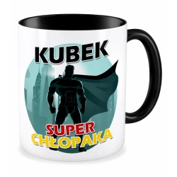 Kubek czarny na DZIEŃ CHŁOPAKA Super Chłopak