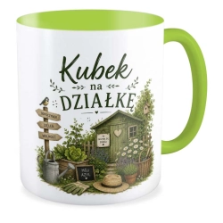 Kubek zielony OGRÓD DZIAŁKA na działkę dla działkowca