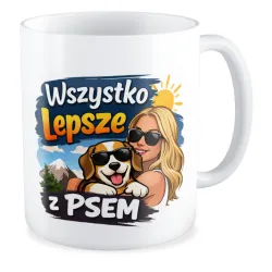 Kubek KOCHAM PIESKI Wszystko lepsze z psem