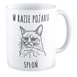 Kubek KOCHAM KOTKI W razie pożaru spłoń