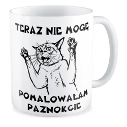 Kubek KOCHAM KOTKI Teraz nic nie mogę pomalowałam paznokcie