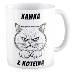 Kubek KOCHAM KOTKI Kawka z koteiną
