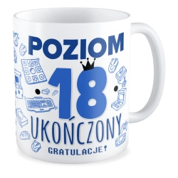 Kubek na URODZINY Poziom 18 ukończony Osiemnastka