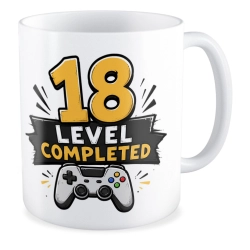 Kubek na 18 URODZINY level completed osiemnastka