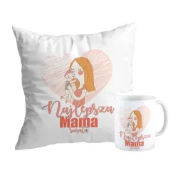 Zestaw poduszka + kubek na DZIEŃ MATKI Najlepsza Mama świata