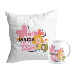 Zestaw poduszka + kubek na DZIEŃ MATKI Najlepsza Mama na świecie