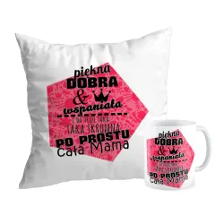 Zestaw poduszka + kubek na DZIEŃ MATKI Piękna dobra po prostu Mama