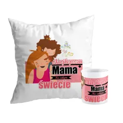 Zestaw poduszka + kubek na DZIEŃ MATKI Najlepsza Mama na świecie