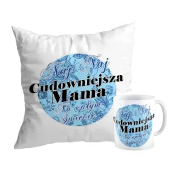 Zestaw poduszka + kubek na DZIEŃ MATKI Naj najcudowniejsza Mama