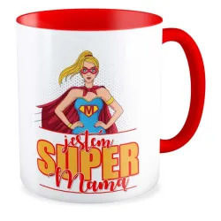 Kubek czerwony na DZIEŃ MATKI Jestem super Mama