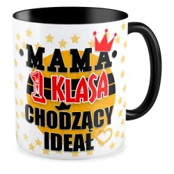 Kubek czarny na DZIEŃ MATKI Mama 1 klasa chodzący ideał