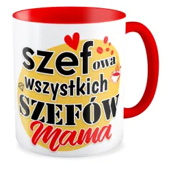 Kubek czerwony na DZIEŃ MATKI Szefowa wszystkich szefów Mama