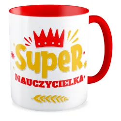 Kubek czerwony DZIEŃ NAUCZYCIELA Super Nauczycielka