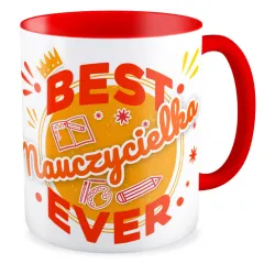 Kubek czerwony DZIEŃ NAUCZYCIELA Best Nauczycielka ever