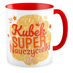 Kubek czerwony DZIEŃ NAUCZYCIELA Super Nauczycielki