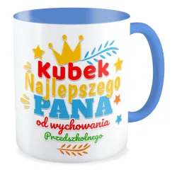 Kubek niebieski DZIEŃ NAUCZYCIELA Najlepszego Pana od wychowania przedszkolnego