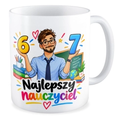 Kubek na DZIEŃ NAUCZYCIELA Najlepszy Nauczyciel 6 7 six seven