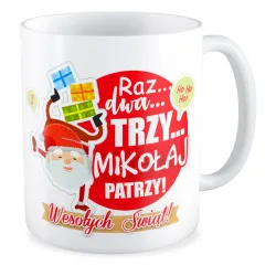 Kubek BOŻE NARODZENIE Mikołaj patrzy!
