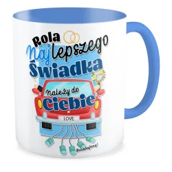 Kubek niebieski ŚLUBNY weselny Za rolę najlepszego Świadka Dziękujemy