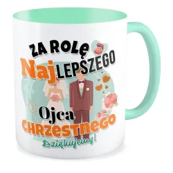 Kubek miętowy ŚLUBNY weselny Za rolę najlepszego Ojca Chrzestnego Dziękujemy