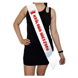 Szarfa BIAŁA Wieczór Panieński Królowa wieczoru