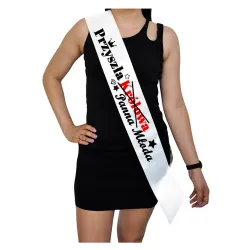 Szarfa BIAŁA Wieczór Panieński Przyszła Panna Młoda