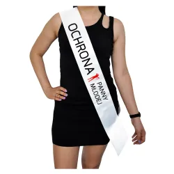 Szarfa BIAŁA Wieczór Panieński Ochrona panny młodej