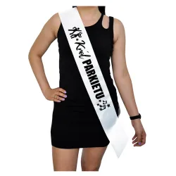 Szarfa BIAŁA Ślub Król Parkietu