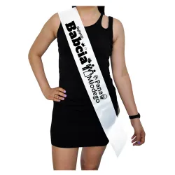 Szarfa BIAŁA Ślub Najlepsza Babcia Pana Młodego