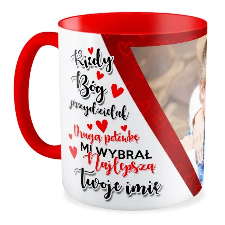 FOTO Kubek czerwony 330ml WALENTYNKI