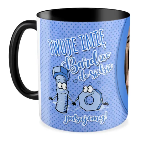 FOTO Kubek czarny 330ml WALENTYNKI