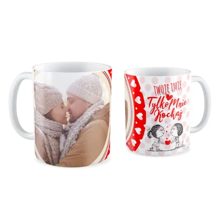 FOTO Kubek biały 330ml WALENTYNKI