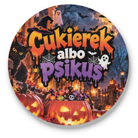 Przypinka na HALLOWEEN Cukierek albo Psikus