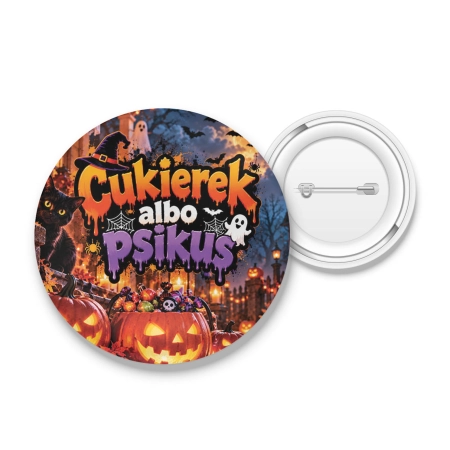 Przypinka na HALLOWEEN Cukierek albo Psikus