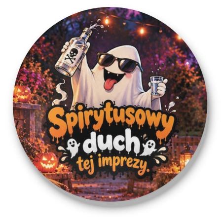 Przypinka na HALLOWEEN Spirytusowy duch tej imprezy